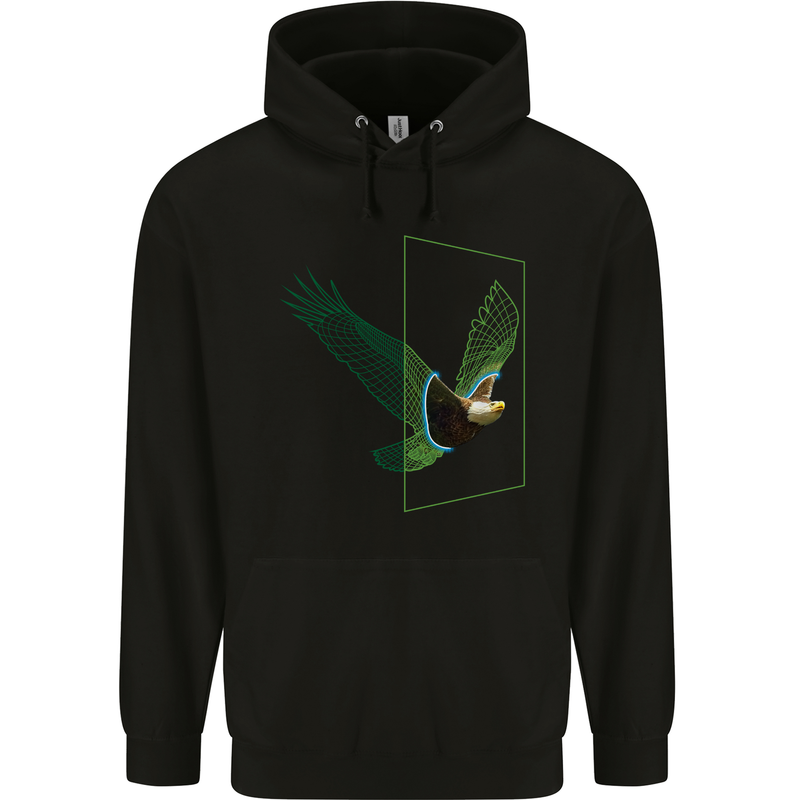 A SCI-FI American Eagle Mens 80% Cotton Hoodie Black