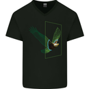 A SCI-FI American Eagle Mens V-Neck Cotton T-Shirt Black
