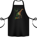 A SCI-FI Giraffe Eagle & Fox Cotton Apron 100% Organic Black