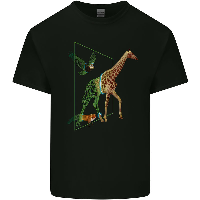 A SCI-FI Giraffe Eagle & Fox Kids T-Shirt Childrens Black