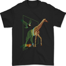 A SCI-FI Giraffe Eagle & Fox Mens T-Shirt 100% Cotton Black