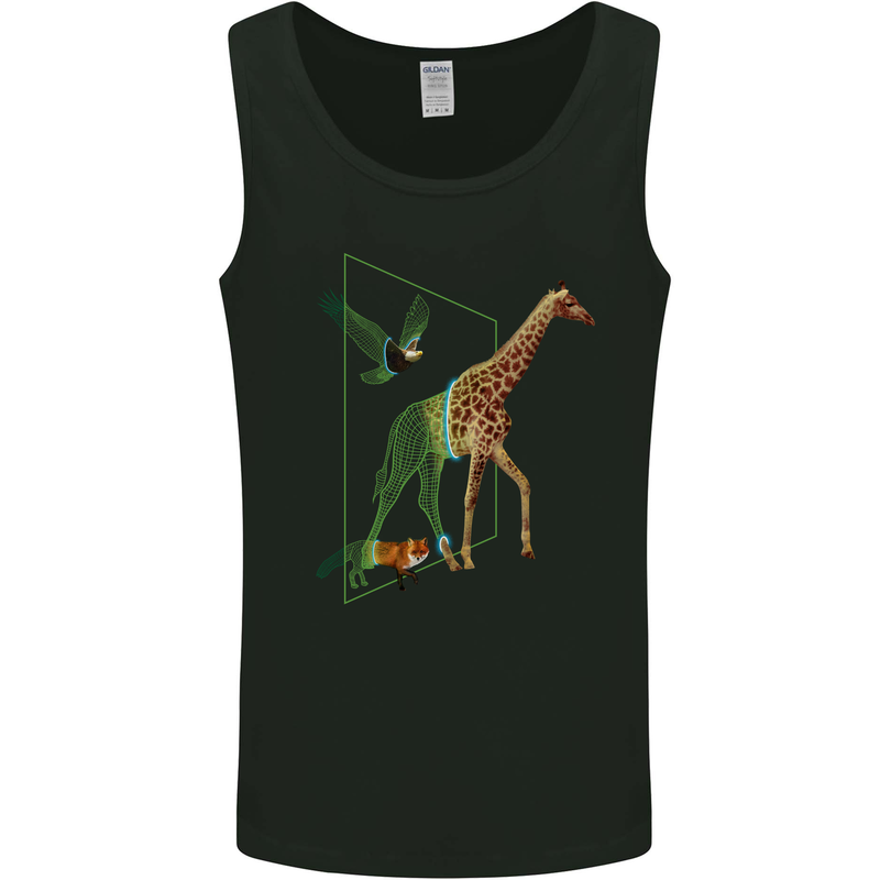 A SCI-FI Giraffe Eagle & Fox Mens Vest Tank Top Black