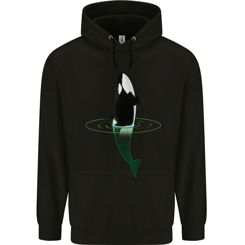 A SCI-FI Orca Whale Childrens Kids Hoodie Black