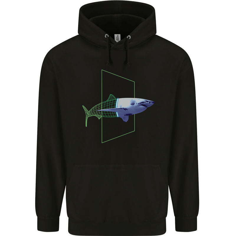 A SCI-FI Shark Childrens Kids Hoodie Black