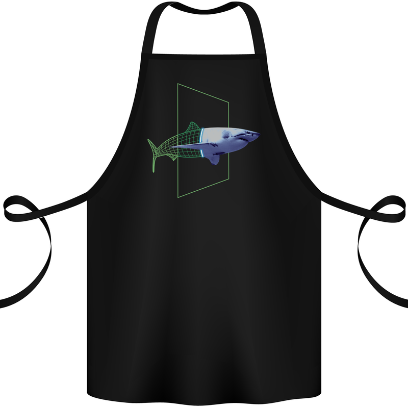 A SCI-FI Shark Cotton Apron 100% Organic Black