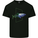 A SCI-FI Shark Mens Cotton T-Shirt Tee Top Black