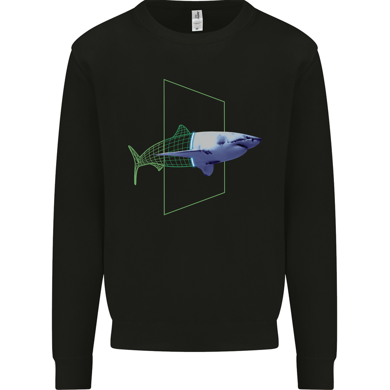 A SCI-FI Shark Mens Sweatshirt Jumper Black