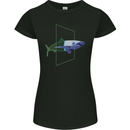 A SCI-FI Shark Womens Petite Cut T-Shirt Black