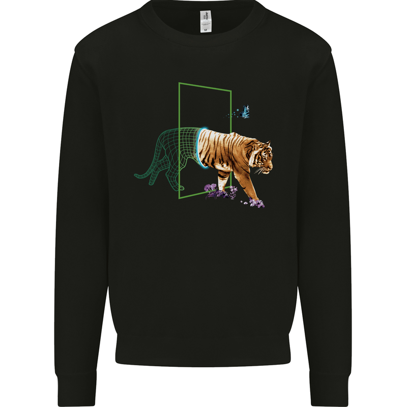 A SCI-FI Tiger Mens Sweatshirt Jumper Black