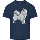 A Samoyed Dog Mens Cotton T-Shirt Tee Top Navy Blue