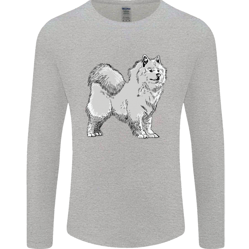 A Samoyed Dog Mens Long Sleeve T-Shirt Sports Grey