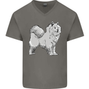 A Samoyed Dog Mens V-Neck Cotton T-Shirt Charcoal