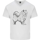 A Samoyed Dog Mens V-Neck Cotton T-Shirt White