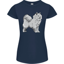 A Samoyed Dog Womens Petite Cut T-Shirt Navy Blue