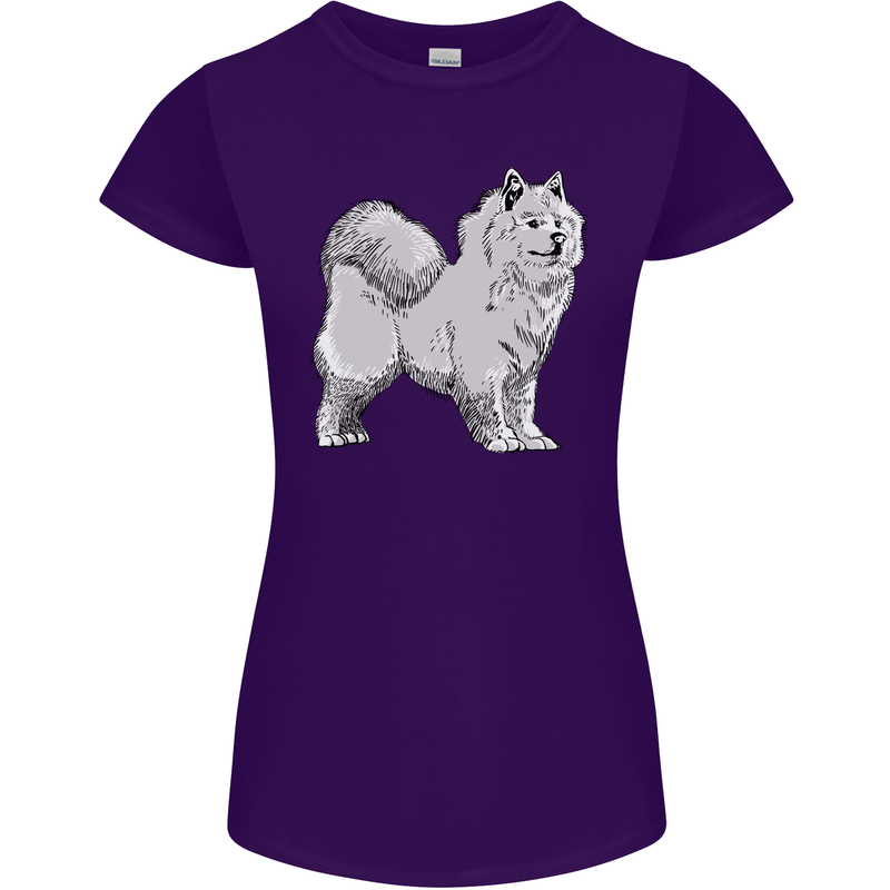 A Samoyed Dog Womens Petite Cut T-Shirt Purple