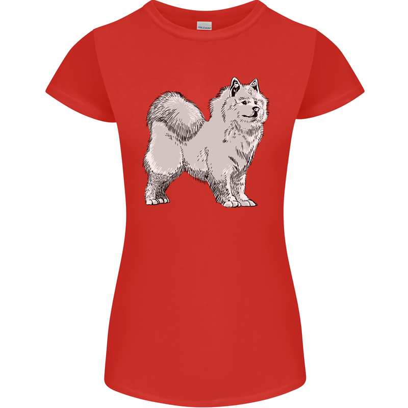 A Samoyed Dog Womens Petite Cut T-Shirt Red