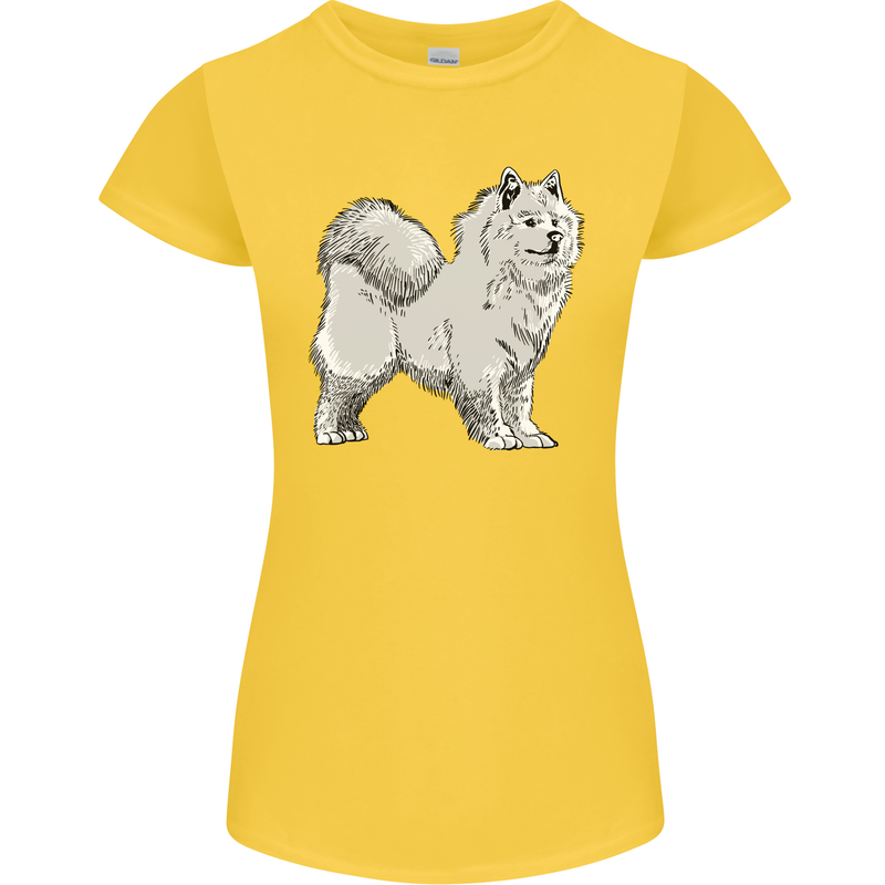 A Samoyed Dog Womens Petite Cut T-Shirt Yellow