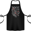 A Samurai Head with Dragons Warrior MMA Cotton Apron 100% Organic Black