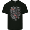 A Samurai Head with Dragons Warrior MMA Kids T-Shirt Childrens Black