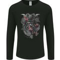 A Samurai Head with Dragons Warrior MMA Mens Long Sleeve T-Shirt Black