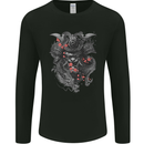 A Samurai Head with Dragons Warrior MMA Mens Long Sleeve T-Shirt Black