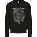 A Samurai Head with Dragons Warrior MMA Mens Sweatshirt Jumper Black
