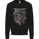 A Samurai Head with Dragons Warrior MMA Mens Sweatshirt Jumper Black
