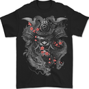 A Samurai Head with Dragons Warrior MMA Mens T-Shirt 100% Cotton BLACK