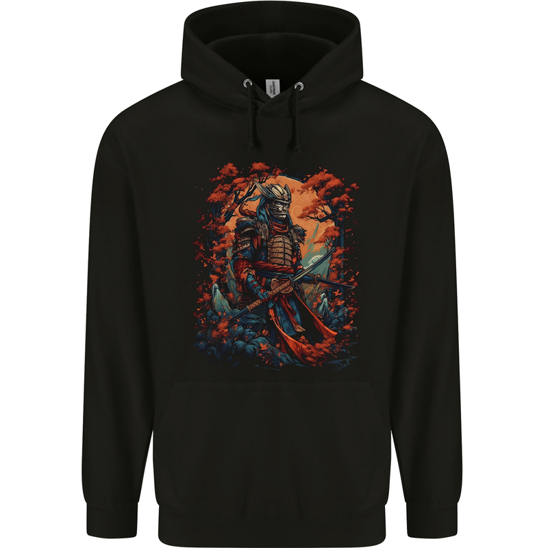 A Samurai Warrior With Swords Katana Kenjutsu Childrens Kids Hoodie Black