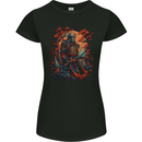 A Samurai Warrior With Swords Katana Kenjutsu Womens Petite Cut T-Shirt Black