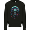 A Scary Clown in Front of a Full Moon Halloween Mens Sweatshirt Jumper Black