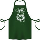 A Schnauzer Potrait Dog Cotton Apron 100% Organic Forest Green