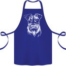 A Schnauzer Potrait Dog Cotton Apron 100% Organic Royal Blue