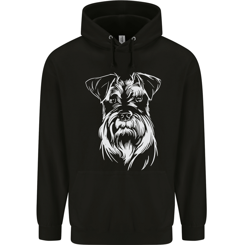 A Schnauzer Potrait Dog Mens 80% Cotton Hoodie Black