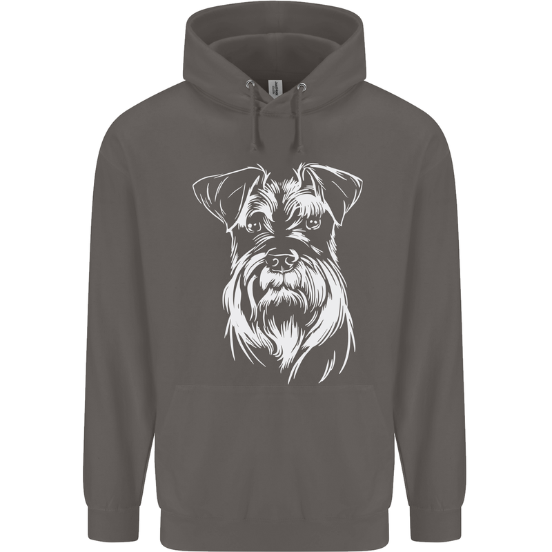 A Schnauzer Potrait Dog Mens 80% Cotton Hoodie Charcoal