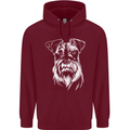 A Schnauzer Potrait Dog Mens 80% Cotton Hoodie Maroon