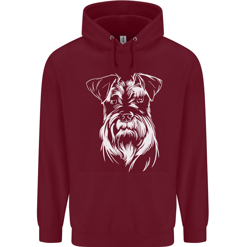A Schnauzer Potrait Dog Mens 80% Cotton Hoodie Maroon
