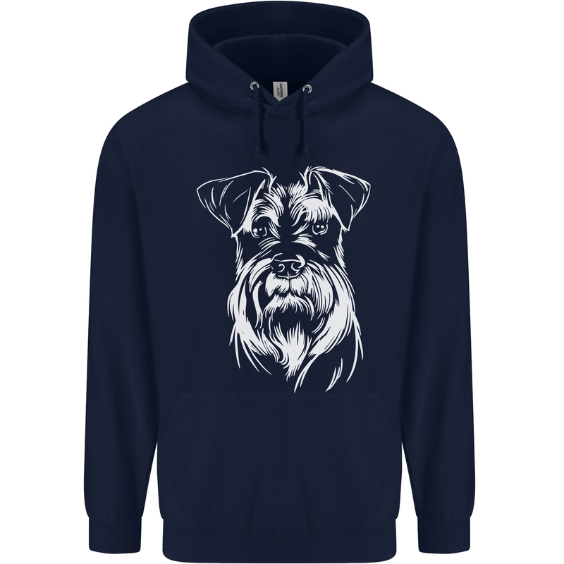 A Schnauzer Potrait Dog Mens 80% Cotton Hoodie Navy Blue