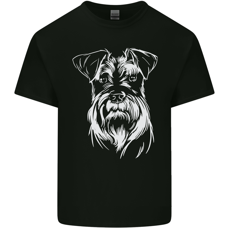 A Schnauzer Potrait Dog Mens Cotton T-Shirt Tee Top Black