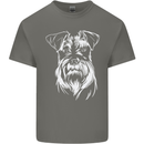 A Schnauzer Potrait Dog Mens Cotton T-Shirt Tee Top Charcoal