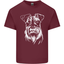 A Schnauzer Potrait Dog Mens Cotton T-Shirt Tee Top Maroon