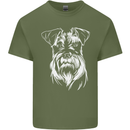 A Schnauzer Potrait Dog Mens Cotton T-Shirt Tee Top Military Green