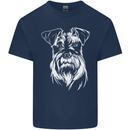 A Schnauzer Potrait Dog Mens Cotton T-Shirt Tee Top Navy Blue