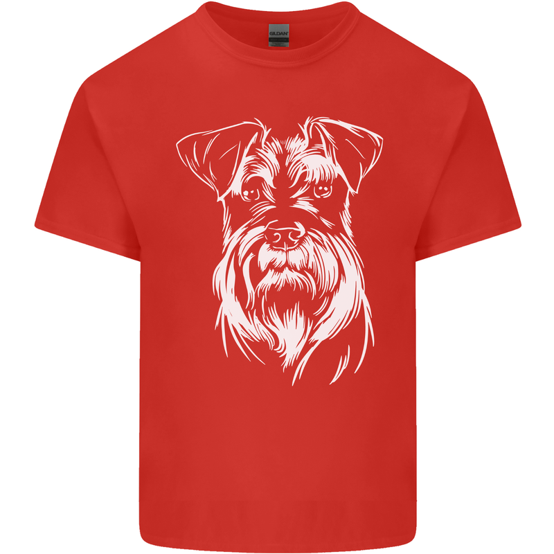 A Schnauzer Potrait Dog Mens Cotton T-Shirt Tee Top Red