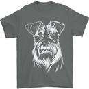 A Schnauzer Potrait Dog Mens T-Shirt 100% Cotton Charcoal