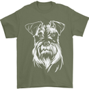 A Schnauzer Potrait Dog Mens T-Shirt 100% Cotton Military Green