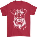 A Schnauzer Potrait Dog Mens T-Shirt 100% Cotton Red