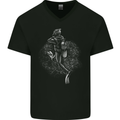 A Scuba Diver Entering the Water Diving Dive Mens V-Neck Cotton T-Shirt Black