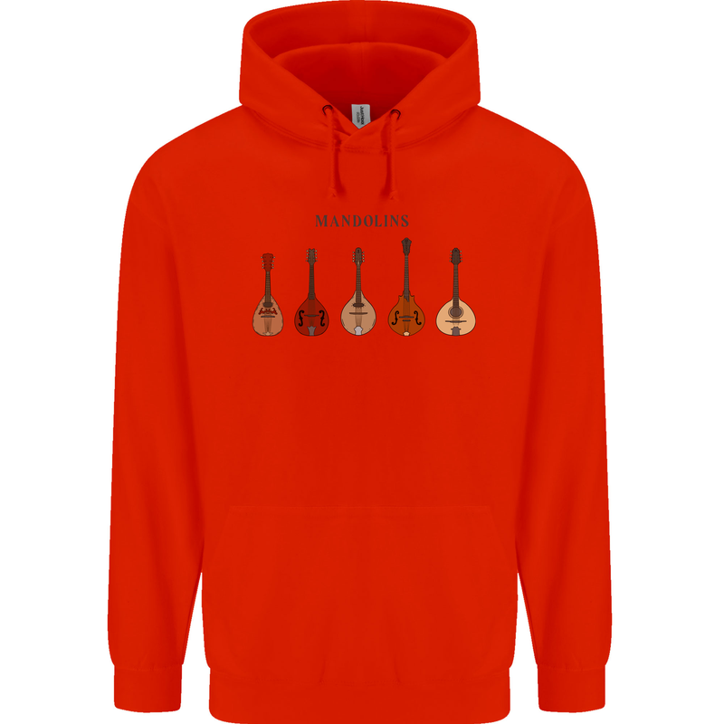 A Set of Mandolins Mens 80% Cotton Hoodie Bright Red