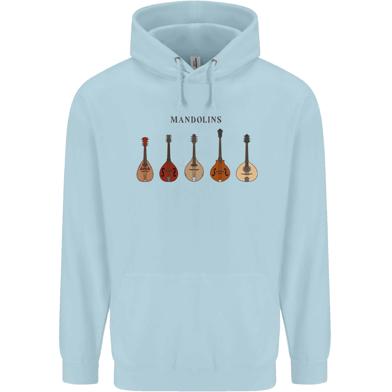 A Set of Mandolins Mens 80% Cotton Hoodie Light Blue